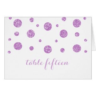 Purple Glitter Confetti Table Number Card