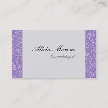 Purple Glitter Cosmetologist Business Cards by Mintleafstudio at Zazzle