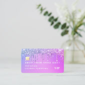 Purple Glitter Credit Card Style Business Card (Standing Front)