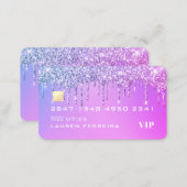 Purple Glitter Credit Card Style Business Card (Front/Back)