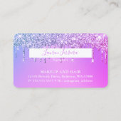 Purple Glitter Credit Card Style Business Card (Back)