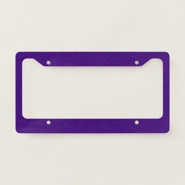 Purple Glitter Custom License Plate Frame (Front)