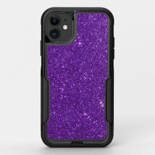 Purple Glitter Custom OtterBox Commuter iPhone 11 Case