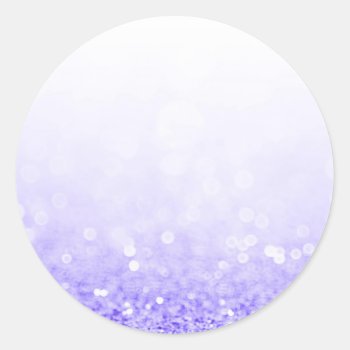 Purple Glitter Custom Trendy Classic Round Sticker by TwoTravelledTeens at Zazzle