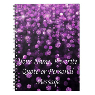 Purple Glitter Diamonds Notebook