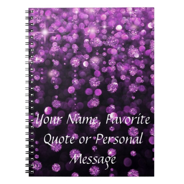 Purple Glitter Diamonds Notebook (Front)