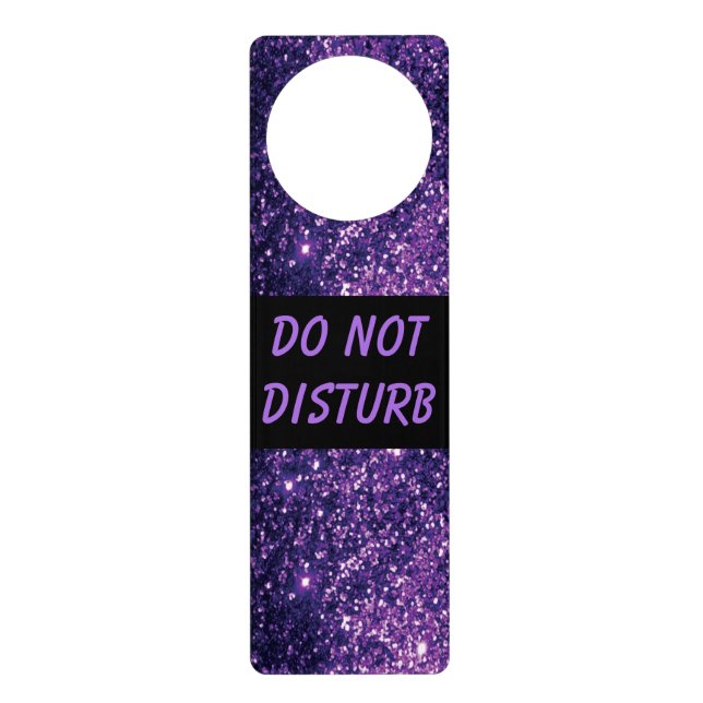 Purple Glitter  | Do Not Disturb Sign (Front)