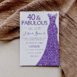 Purple Glitter Dress Womans 40th Birthday Party Invitation<br><div class="desc">Purple Glitter Dress Womans 40th Birthday Party Invitation

See matching items in Niche and Nest Store</div>