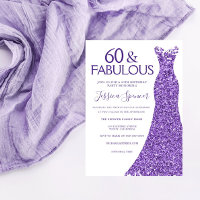 Purple Glitter Dress Womans 60th Birthday Party