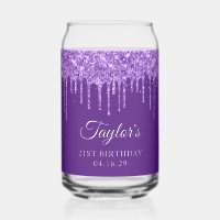 Purple Glitter Drips 21st Birthday