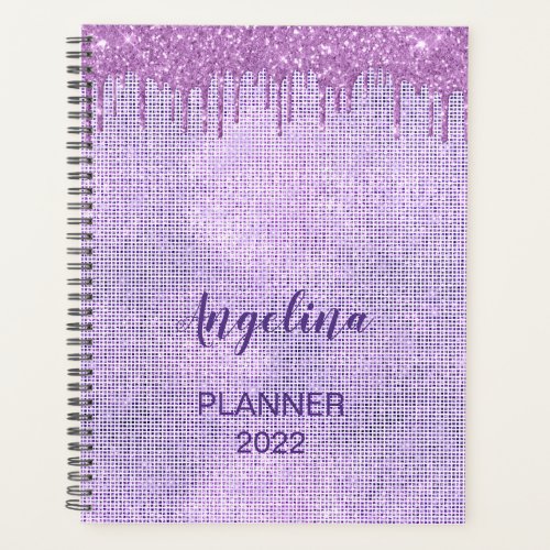 Purple Glitter Drips appointment book 2022 Planner