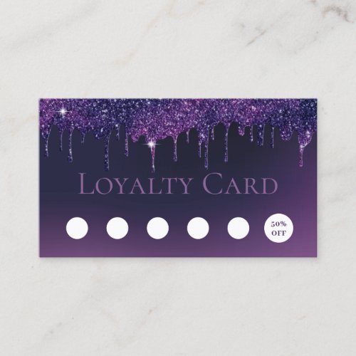 Purple Glitter Drips Beauty Salon  Spa Loyalty