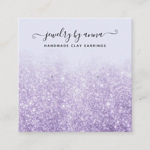 Purple Glitter Earring Studs Display Card