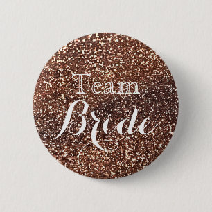 Purple Glitter Faux Foil Wedding Team Bride Button