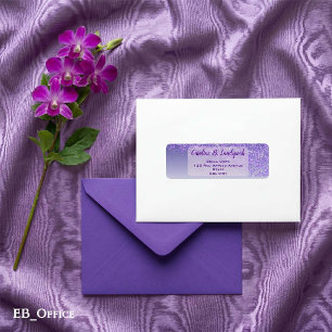 Purple Glitter Frosted Elegant Return Address Labe Label