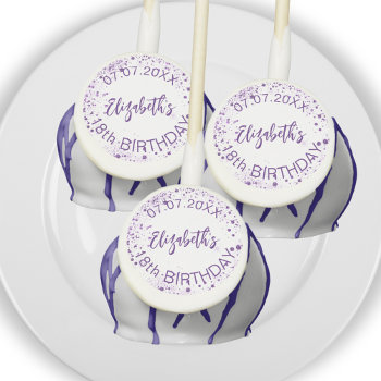 Purple Glitter Girl Name Cake Pops by EllenMariesParty at Zazzle