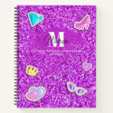 Personalized Elegant Purple Pink Sketchbook Notebook