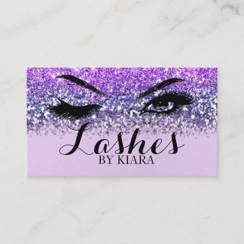 Purple Glitter Glam Business Cards