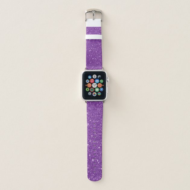 Purple Glitter Glam Sparkle Girly Apple Watch Band Zazzle