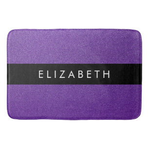 Purple Glitter, Glitter Background, Your Name Bath Mat