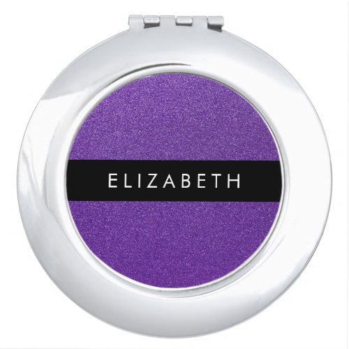 Purple Glitter Glitter Background Your Name Compact Mirror