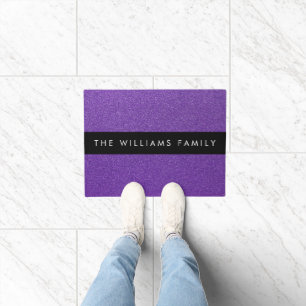 Purple Glitter, Glitter Background, Your Name Doormat