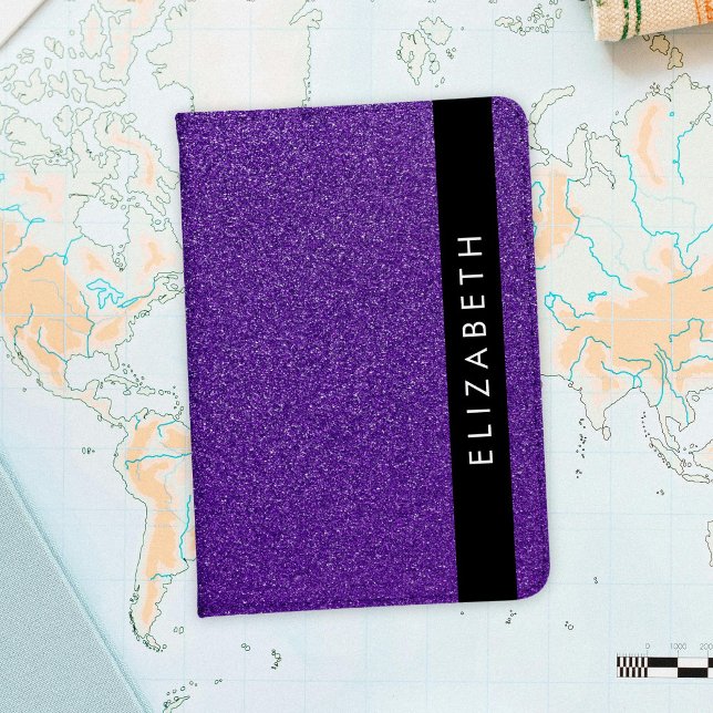 Purple Glitter, Glitter Background, Your Name Passport Holder (Creator Uploaded)