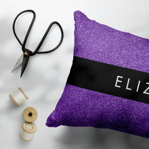 Purple Glitter, Glitter Background, Your Name Pillow Case