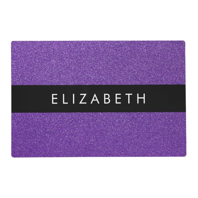 Purple Glitter, Glitter Background, Your Name Placemat (Front)