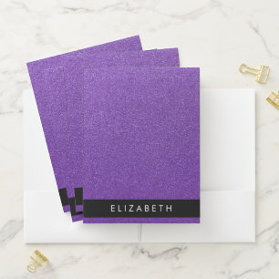 Purple Glitter, Glitter Background, Your Name Pocket Folder