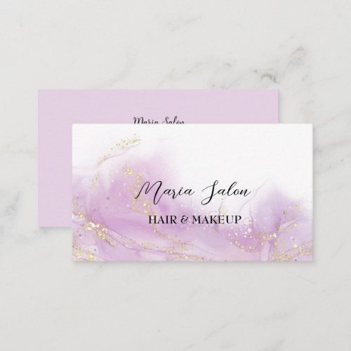 Purple glitter gold  watercolor Business Card