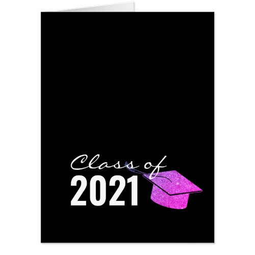 Purple Glitter Graduation Class of 2021 Giant Big Card