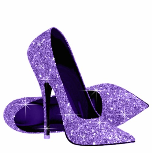 Purple Glitter High Heel Shoes Statuette