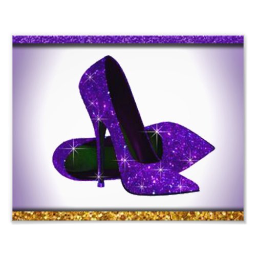 Purple Glitter high Heels Photo Print