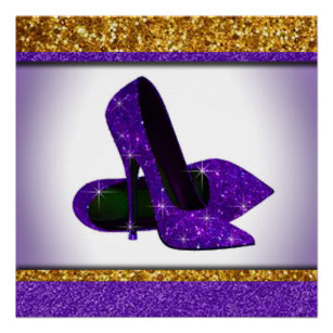 Purple Glitter high Heels Poster