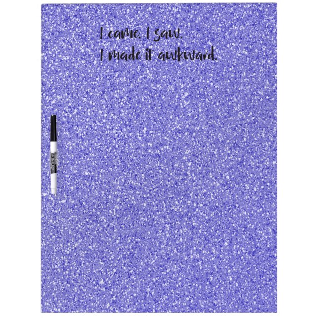 Purple Glitter I Made It Awkward Dry Erase Board (Front)