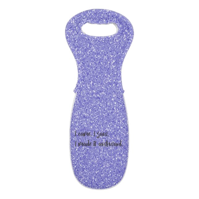Purple Glitter I Made It Awkward Wine Tote (Front Flat)