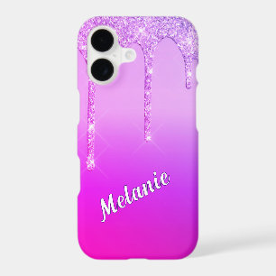 Purple Glitter iPhone Case Personalized Name