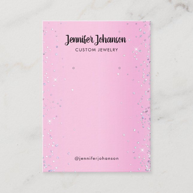  Purple glitter jewelry holder earrings Pink Busin Business Card (Front)