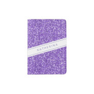 Purple Glitter Lavender Modern Girly Stripe Passport Holder at Zazzle