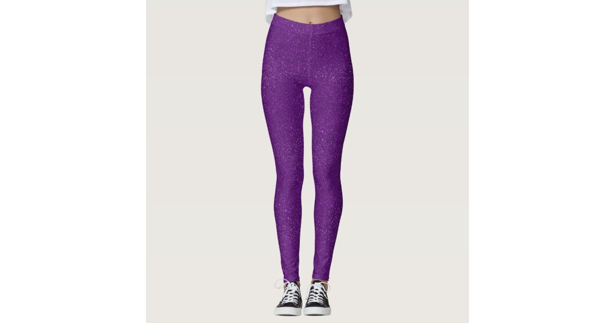 Purple Glitter Leggings | Zazzle