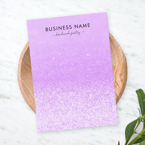 Purple Glitter Lights Earring Jewelry Display Business Card