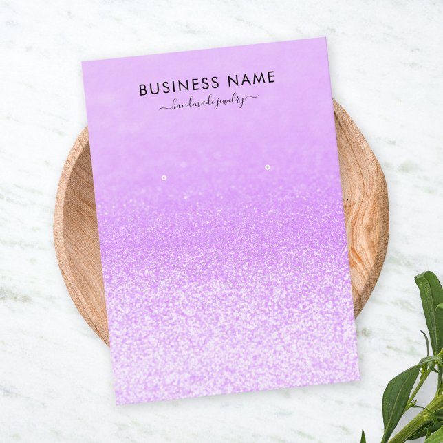 Purple Glitter Lights Earring Jewelry Display Business Card (Creator Uploaded)