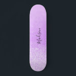 Purple Glitter Lights Personalized Skateboard<br><div class="desc">Easily personalize this custom purple faux glitter skateboard deck. Makes a great gift for for a girl skater. NOT ACTUAL GLITTER</div>