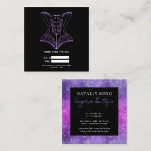 Purple Glitter Lingerie Boutique Next Fitting  Appointment Card