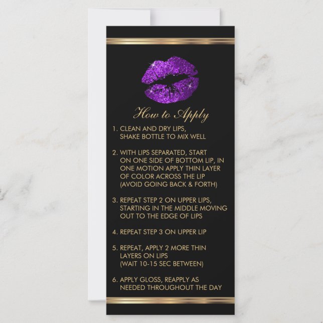 Purple Glitter Lip Instructions (Front)