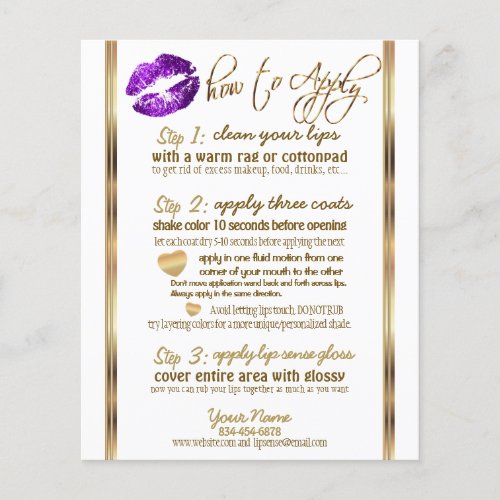 Purple Glitter Lip  Instructions 2 Flyer