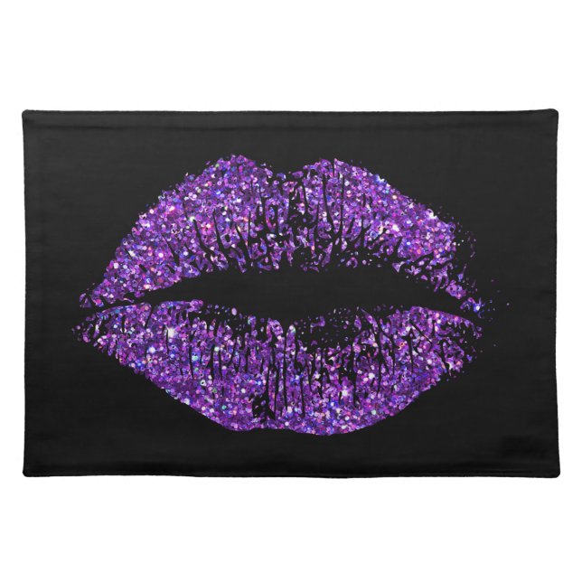Purple Glitter Lips #2 Placemat (Front)