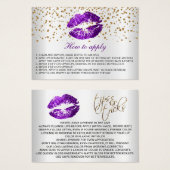 Purple Glitter Lips Application Instructions (Front & Back)