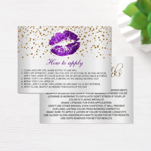 Purple Glitter Lips Application Instructions